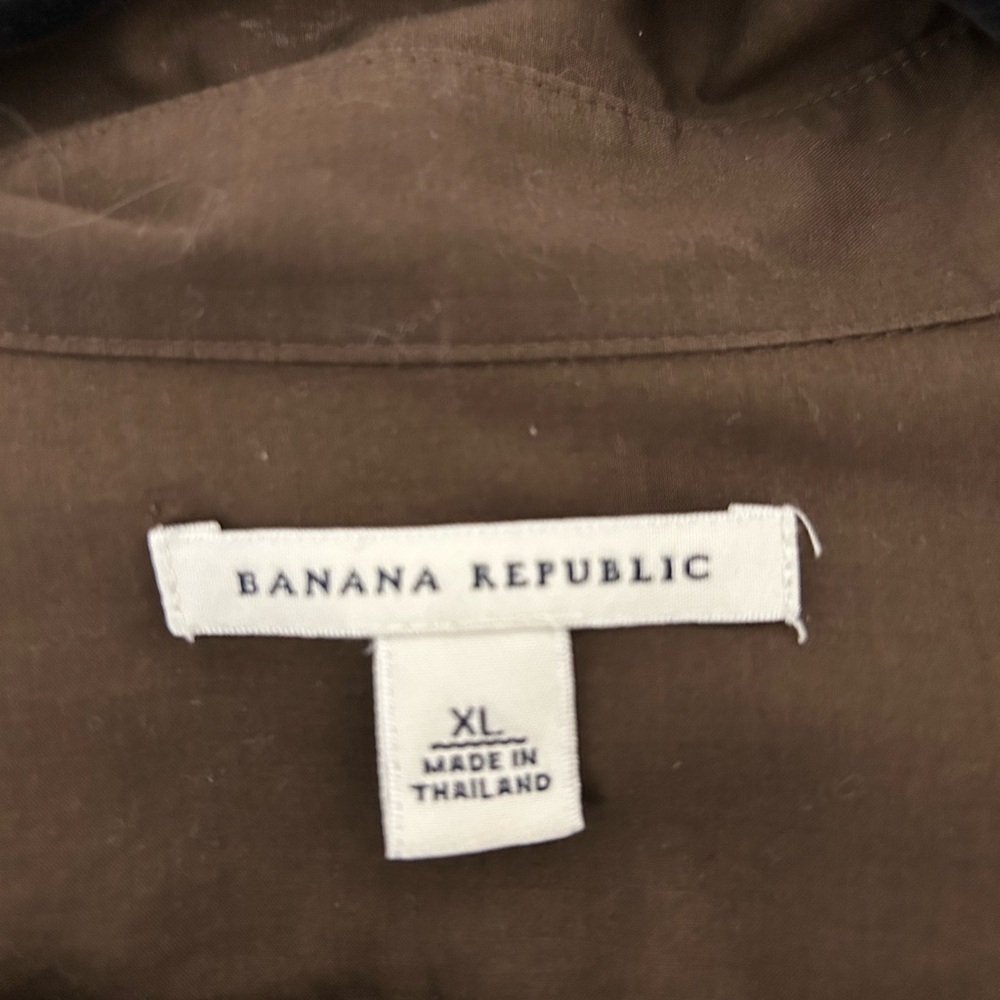 Banana Republic Brown Military Crisscross Front Closure‎ Lightweight Blouse - Picture 3 of 4